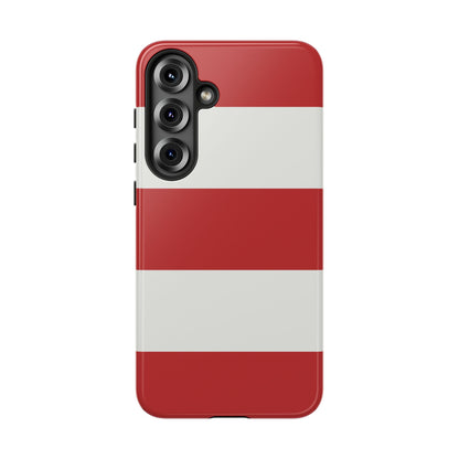 Samsung Galaxy S25 Plus / Glossy Phone Case - Red & White Horizontal Stripe Pattern Phone Case