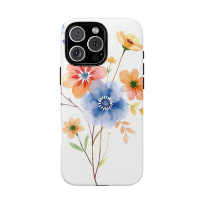 iPhone 16 Pro Max / Glossy Phone Case - Boho Chic Watercolour Bouquet Pattern Phone Case