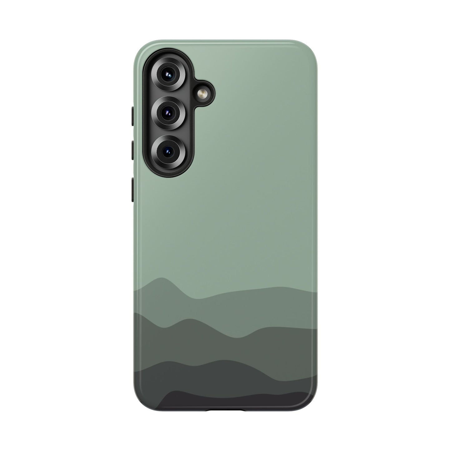 Green Abstract Waves Protective Phone Case - Green Phone Case - Samsung Galaxy S25 Plus / Glossy