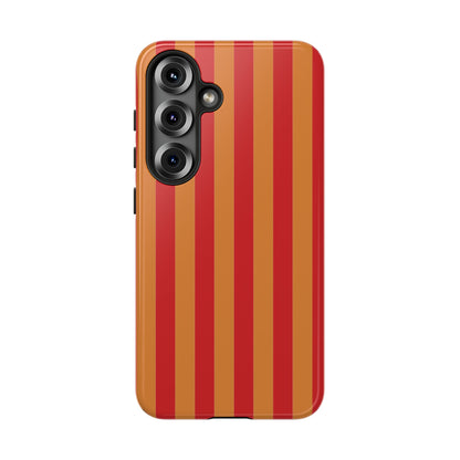 Samsung Galaxy S25 / Glossy Phone Case - ’Orange & Red Stripe Pattern’ Phone Case