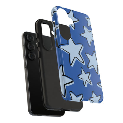 Cobalt Blue Doodle Star Phone Case