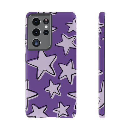 Violet Purple Doodle Star Phone Case