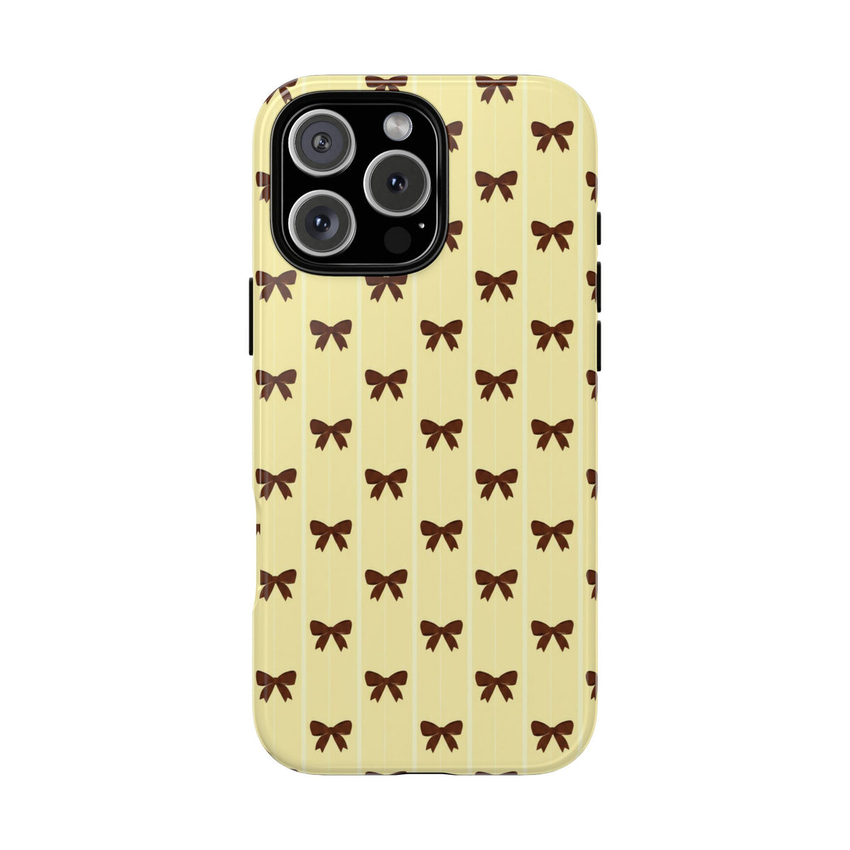 Retro Chocolate Brown Bow Pattern Phone Case