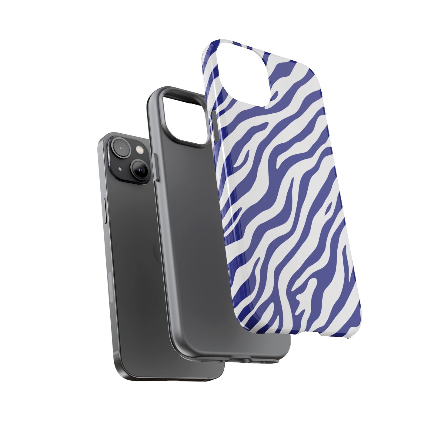 Stylish Electric Blue Zebra Print Phone Case