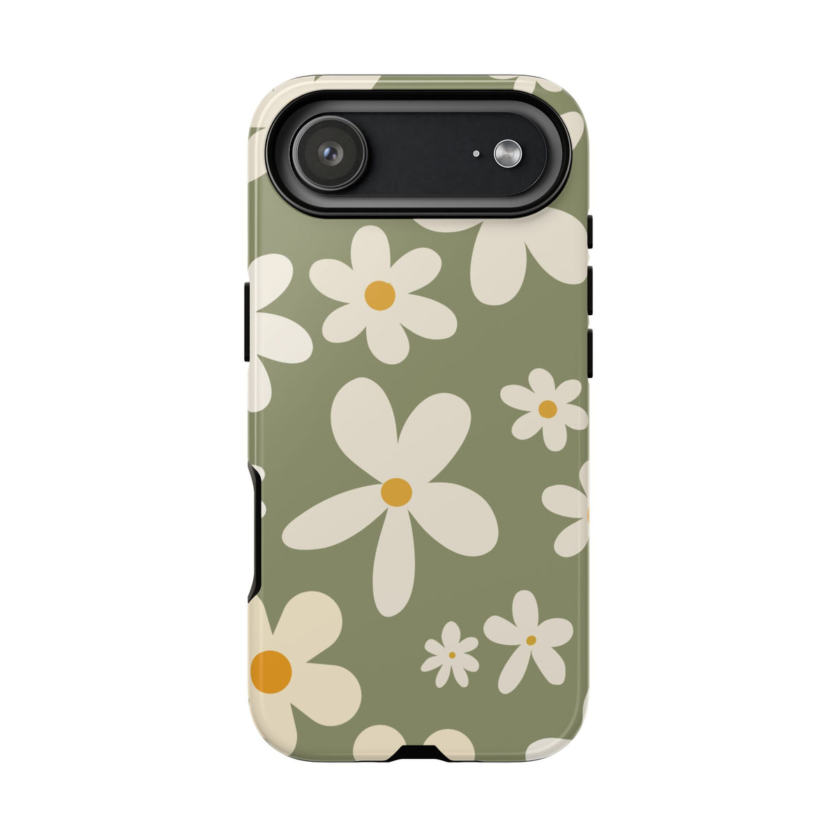 Chic Green Daisy Pattern Phone Case - Green Phone Case - iPhone 17 Air / Glossy