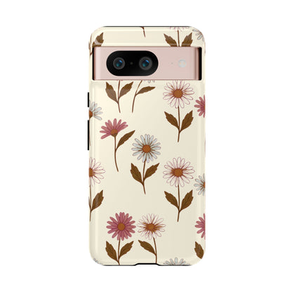Pretty Cream & Rose Daisy Pattern Phone Case