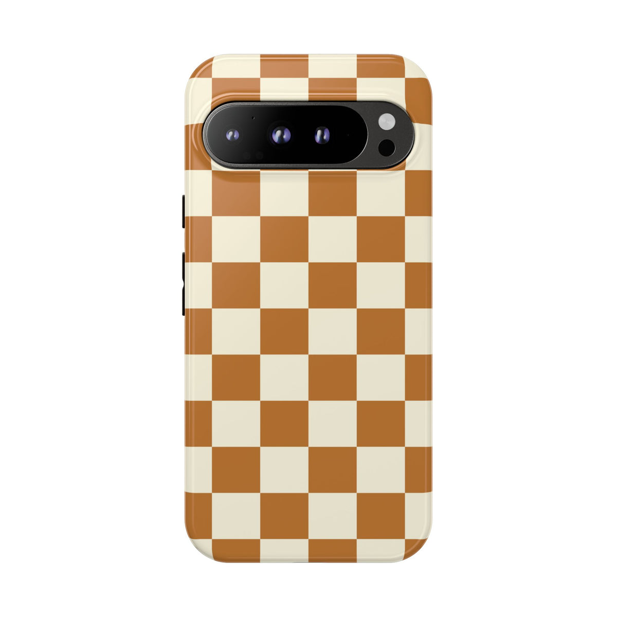 Orange & White Checked Pattern Phone Case - Orange Phone Case - Google Pixel 9 Pro XL / Glossy