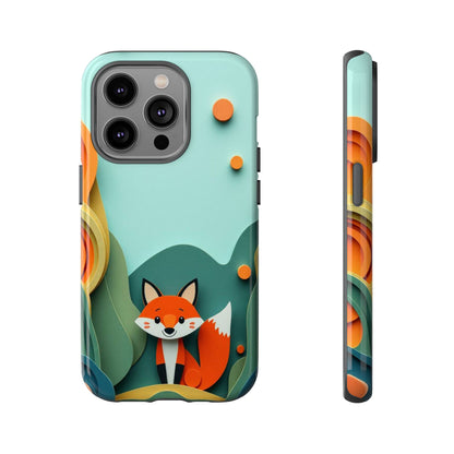 iPhone 14 Pro / Glossy Phone Case - Papier-mâché Fox Design Phone Case