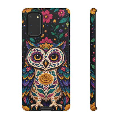 Vibrant Purple and Teal Calavera Owl Phone Case - Multicolor Phone Case - Samsung Galaxy S20+ / Glossy