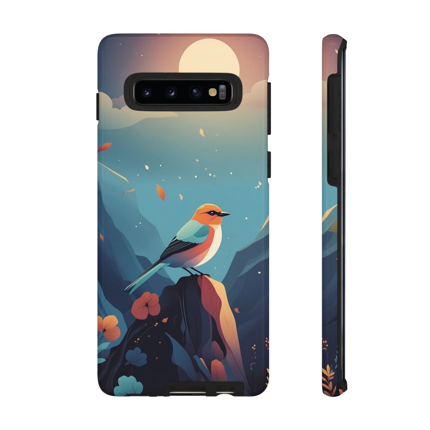 Samsung Galaxy S10 / Glossy Phone Case - Stylised Bird Design Phone Case