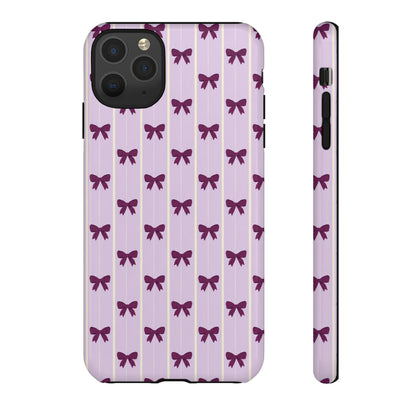Retro Plum Purple Bow Pattern Phone Case
