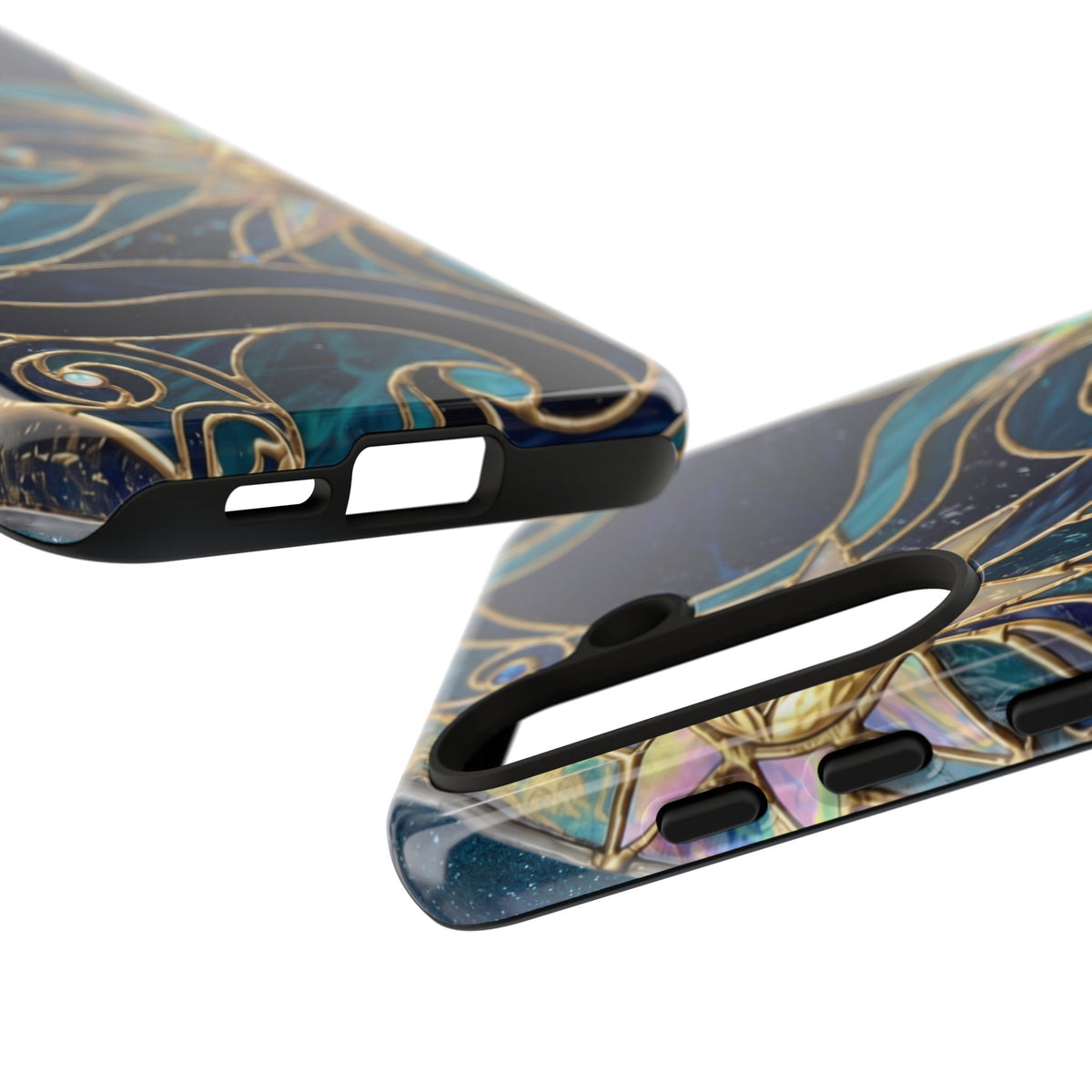 Elegant Teal & Gold Celestial Suns Phone Case