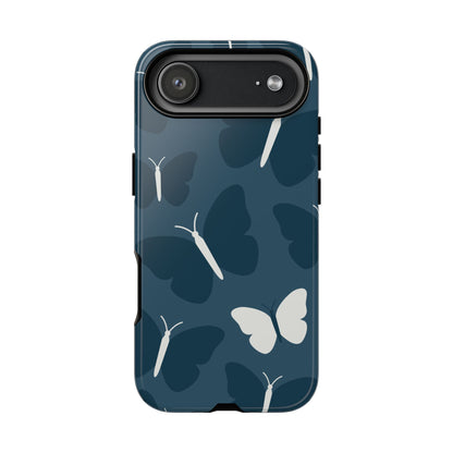 Minimalist Dark Blue Butterfly Pattern Phone Case - Blue Phone Case - iPhone 17 Air / Glossy