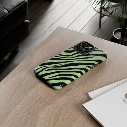 Modern Mint Zebra Print Phone Case