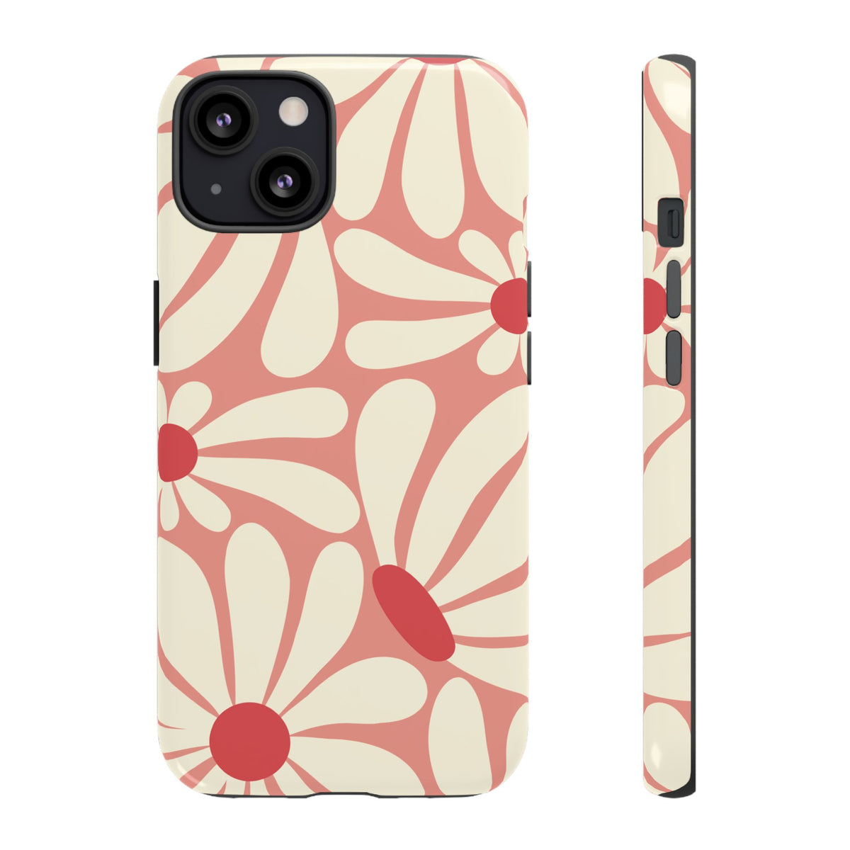 Cute Retro Pink Daisy Pattern Phone Case - Pink Phone Case - iPhone 13 / Glossy