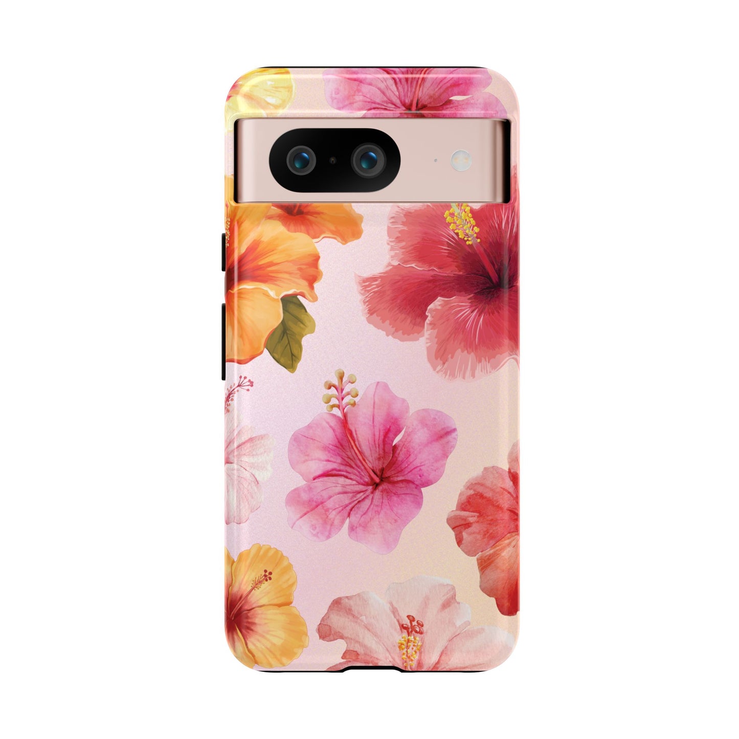Google Pixel 8 / Glossy Phone Case - ’Pink Hibiscus Pattern #2’ Phone Case