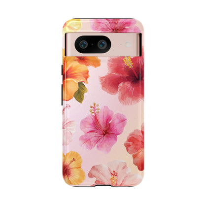 Google Pixel 8 / Glossy Phone Case - ’Pink Hibiscus Pattern #2’ Phone Case