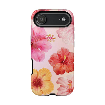 iPhone 17 Air / Glossy Phone Case - ’Pink Hibiscus Pattern #1’ Phone Case