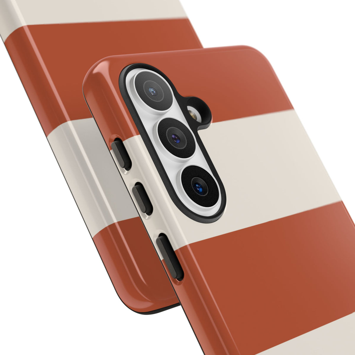 Terracotta Horizontal Stripe Pattern Phone Case - Orange Phone Case