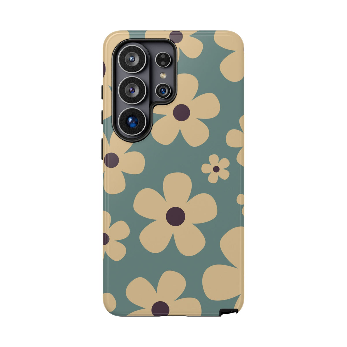 Cute Blue & Cream Daisy Pattern Phone Case - Blue Phone Case - Samsung Galaxy S26 Ultra / Glossy
