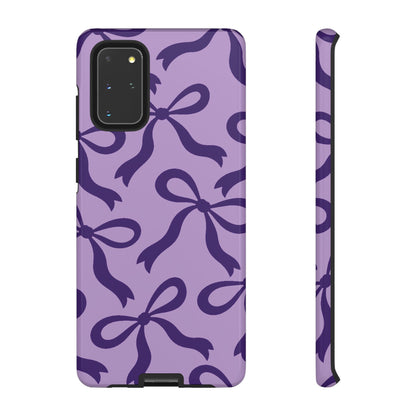 Bold Lilac and Deep Purple Bow Pattern Phone Case - Purple Phone Case - Samsung Galaxy S20+ / Glossy