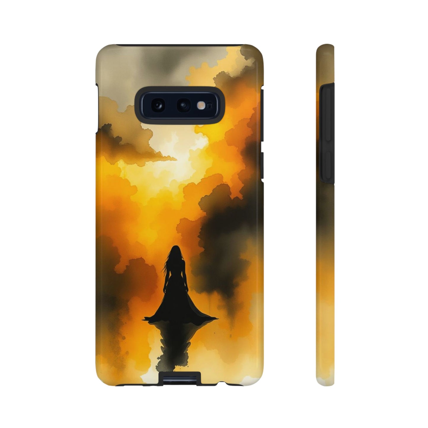 Samsung Galaxy S10E / Glossy Phone Case - Watercolour Gothic Woman in Black Phone Case