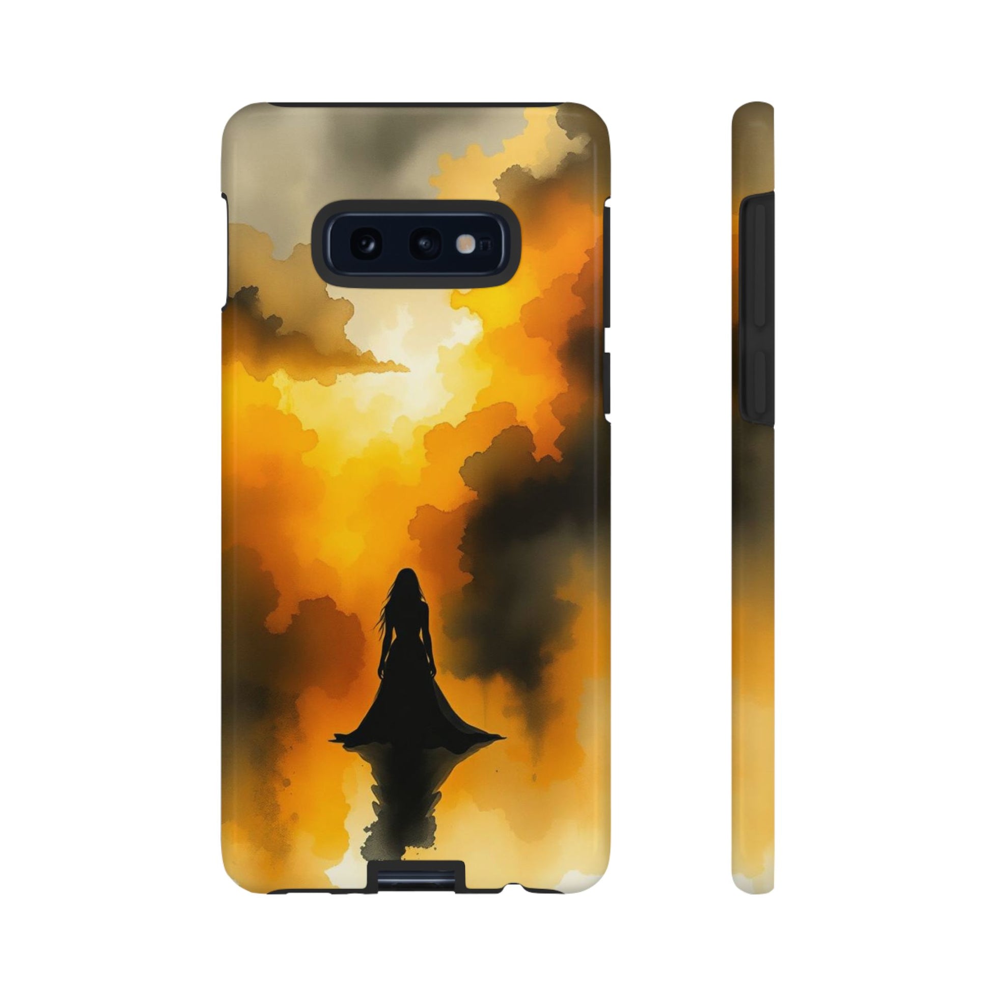 Watercolour Gothic Woman in Black Phone Case - Multicolor Phone Case - Samsung Galaxy S10E / Glossy
