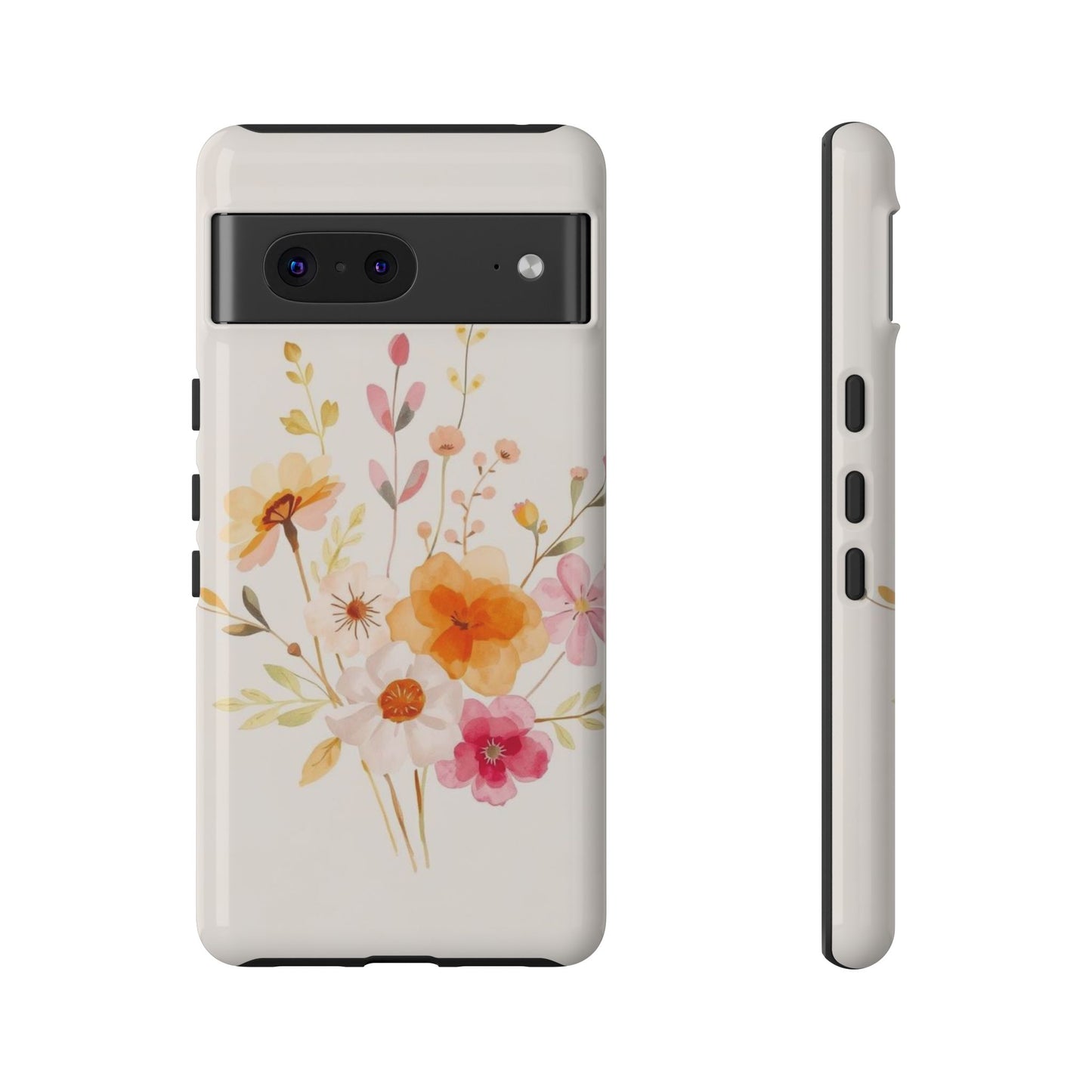 Google Pixel 7 / Glossy Phone Case - Boho Chic Watercolour Flower Pattern Phone Case