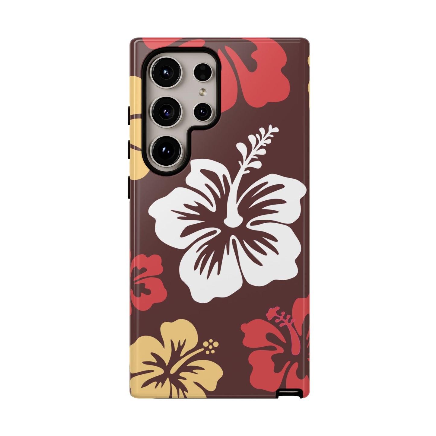 Samsung Galaxy S24 Ultra / Glossy Phone Case - ’Hibiscus Retro Pattern #2’ Phone Case