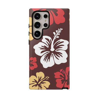 Samsung Galaxy S24 Ultra / Glossy Phone Case - ’Hibiscus Retro Pattern #2’ Phone Case