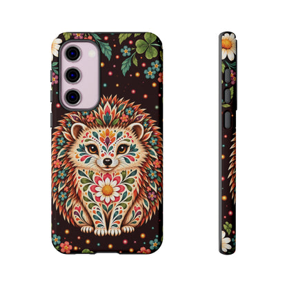 Vibrant Terracotta and Teal Calavera Hedgehog Phone Case - Multicolor Phone Case - Samsung Galaxy S23 Plus / Glossy