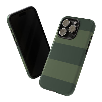 Green Horizontal Stripe Pattern Phone Case - Green Phone Case