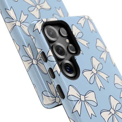 Chic Powder Blue Bow Pattern Phone Case