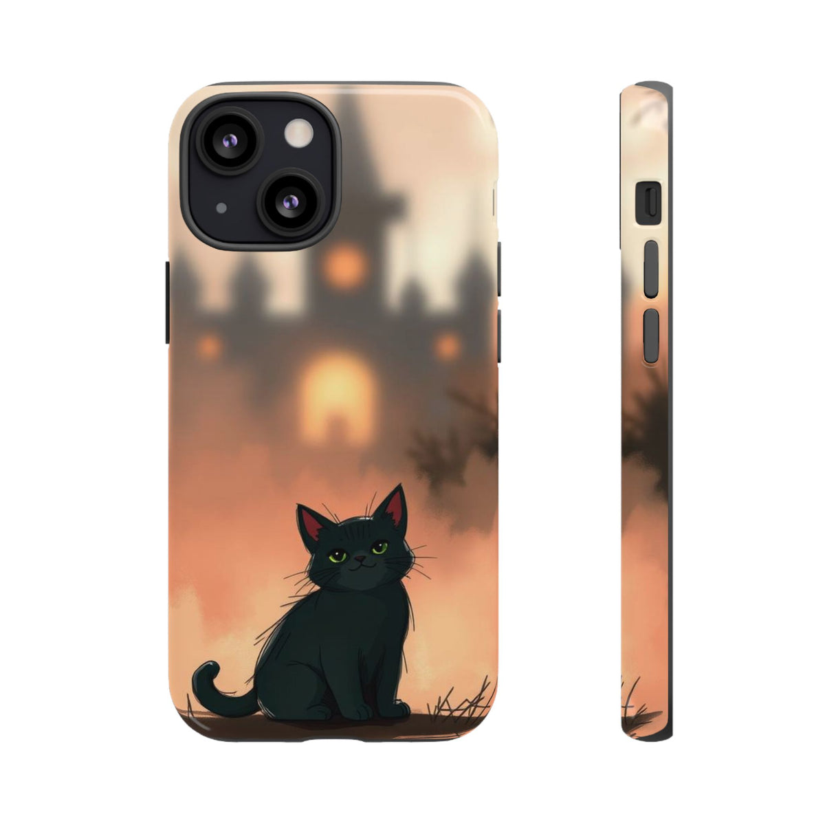 Cute Gothic Cat Design Phone Case - Multicolor Phone Case - iPhone 13 Mini / Glossy
