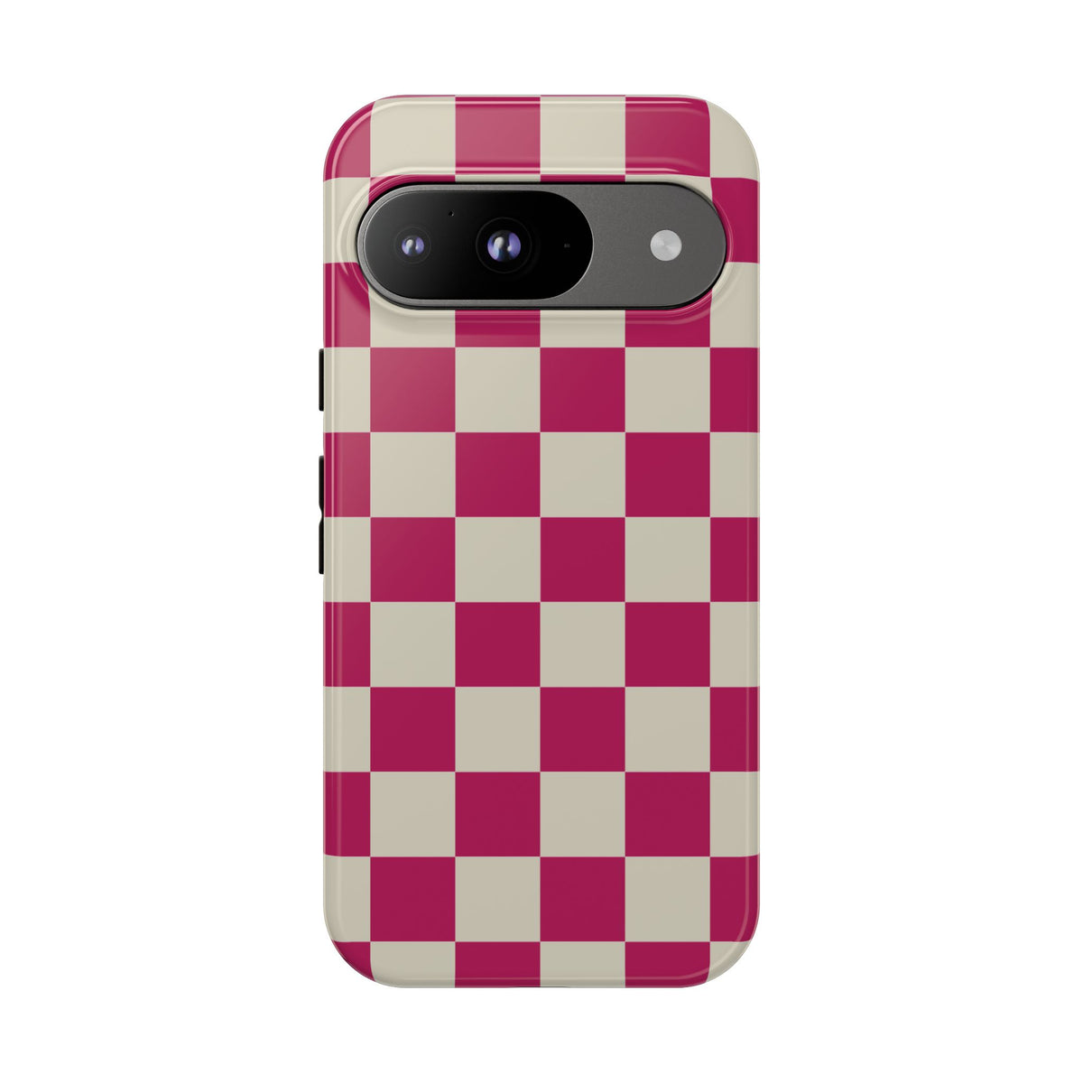 Pink & White Checked Pattern Phone Case - Pink Phone Case - Google Pixel 9 / Glossy