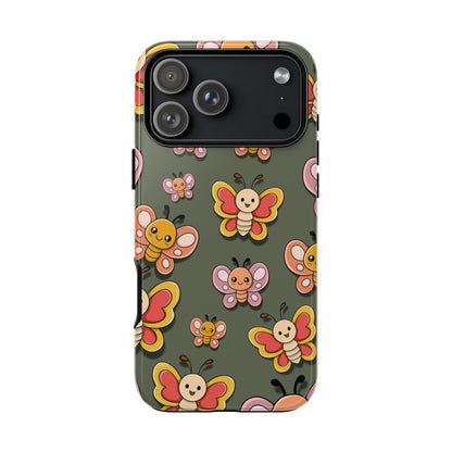 iPhone 17 Pro Max / Glossy Phone Case - Green Butterfly Sticker Design Phone Case