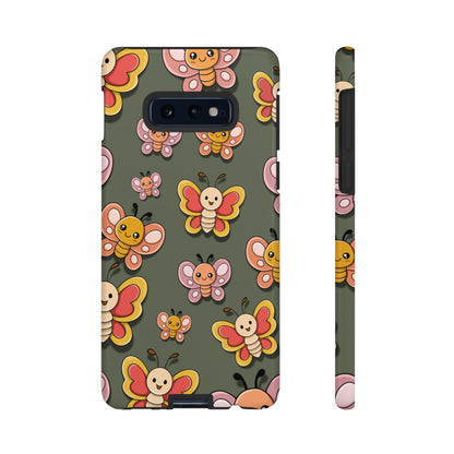 Samsung Galaxy S10E / Glossy Phone Case - Green Butterfly Sticker Design Phone Case