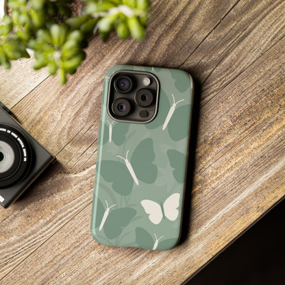 Minimalist Mint Green Butterfly Pattern Phone Case - Green Phone Case