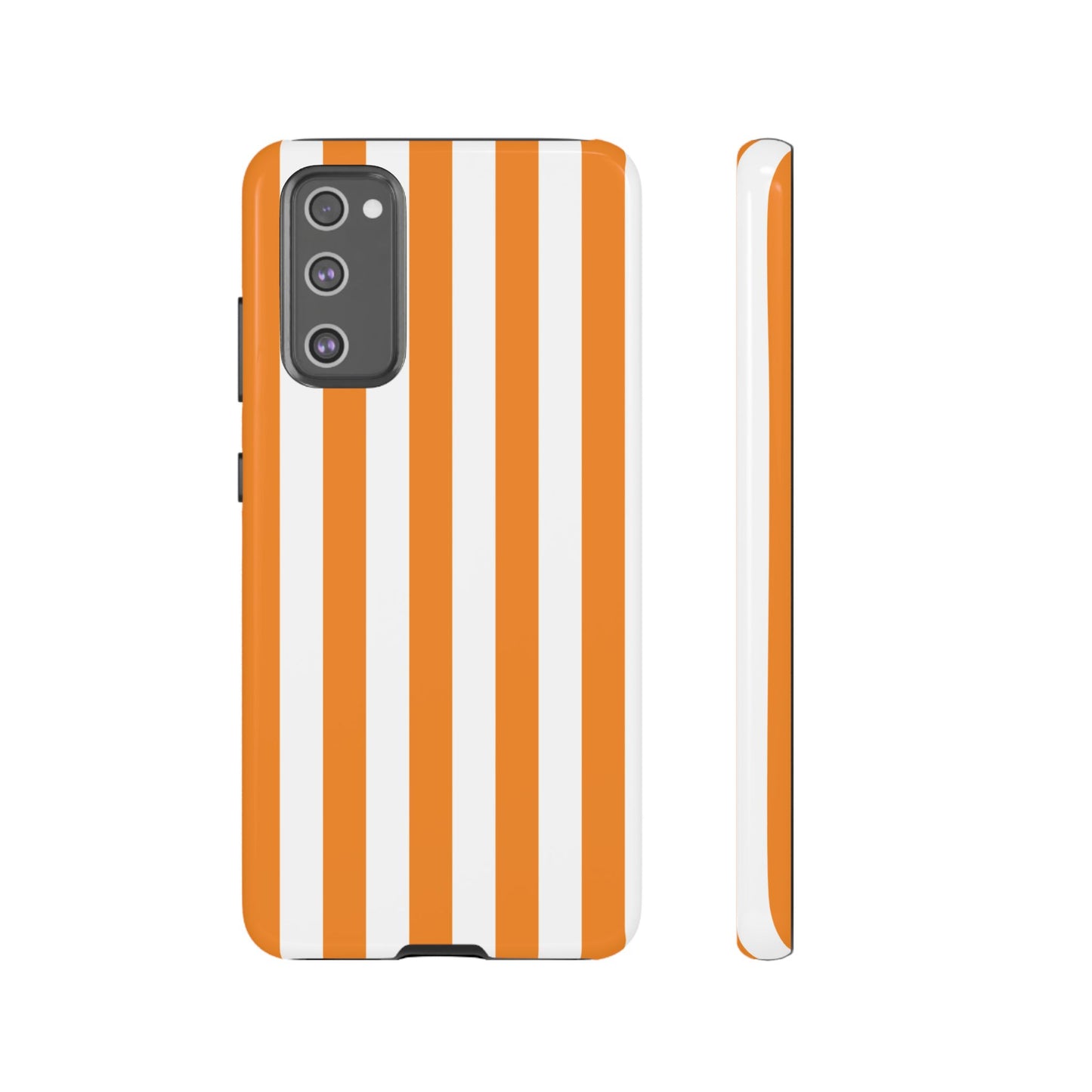 Samsung Galaxy S20 FE / Glossy Phone Case - Simple Yellow & White Stripe Pattern Phone Case