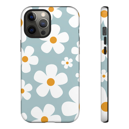 Cute Blue Daisy Pattern Phone Case - Blue Phone Case - iPhone 12 Pro Max / Glossy