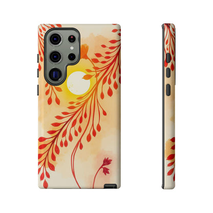 Samsung Galaxy S23 Ultra / Glossy Phone Case - Boho Chic Watercolour Sunset Design Phone Case