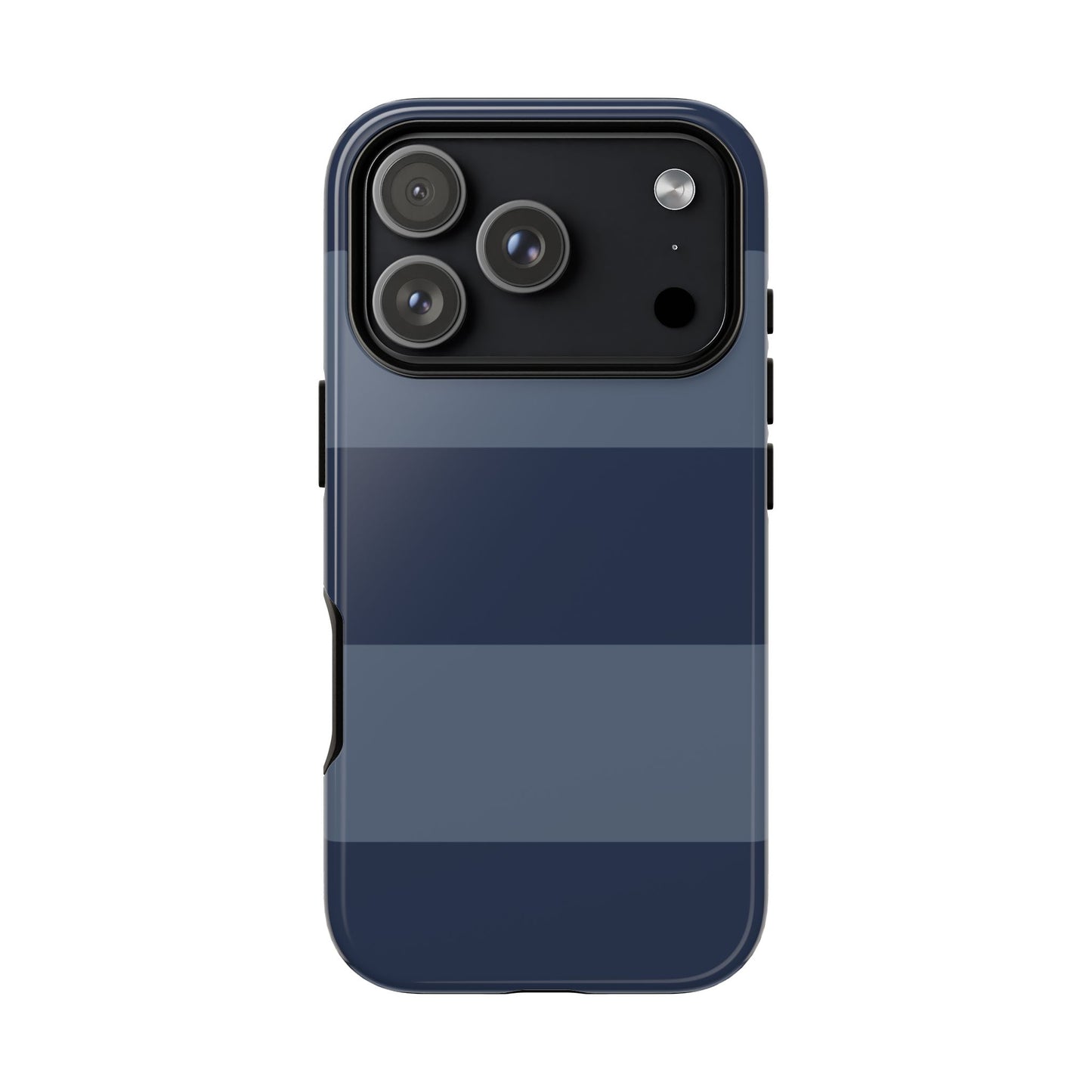 Dark Blue Horizontal Stripe Pattern Phone Case - Blue Phone Case - iPhone 17 Pro / Glossy
