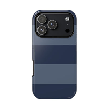 Dark Blue Horizontal Stripe Pattern Phone Case - Blue Phone Case - iPhone 17 Pro / Glossy