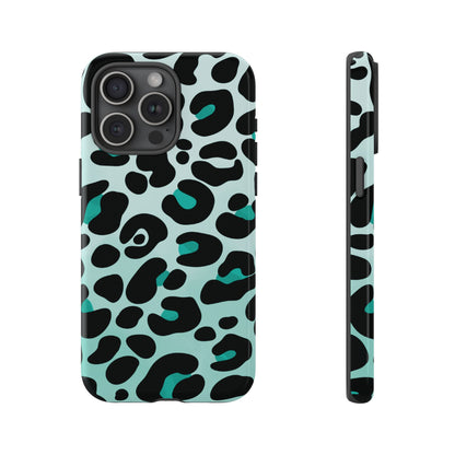 Cool Aqua Leopard Print Phone Case