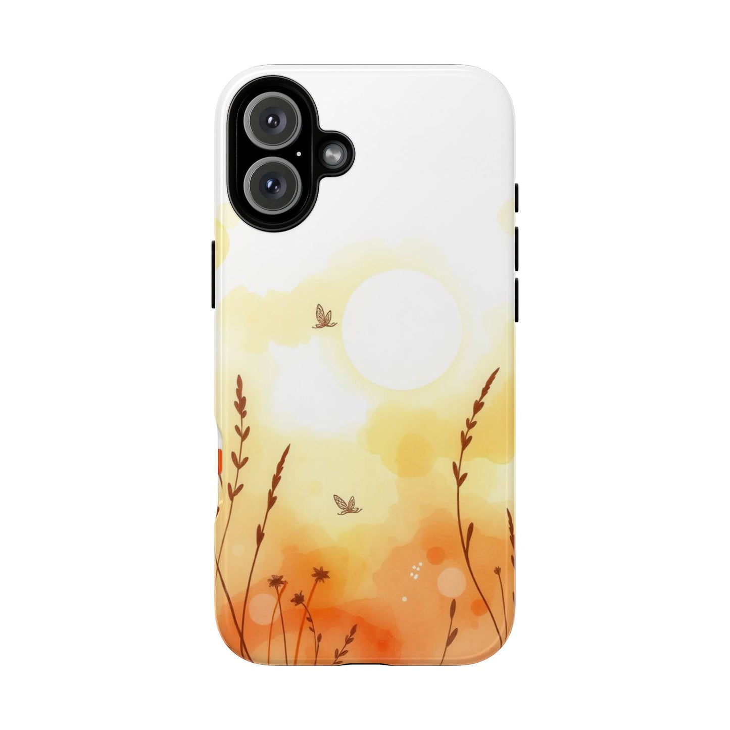 iPhone 16 Plus / Glossy Phone Case - Boho Chic Watercolour Wildflower Pattern Phone Case