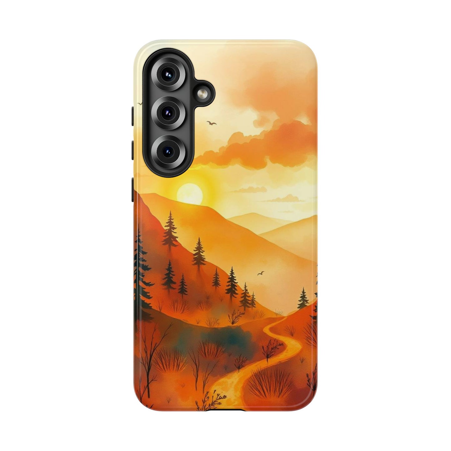Samsung Galaxy S25 Plus / Glossy Phone Case - Golden Sunset Design Phone Case