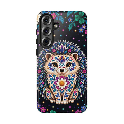 Vibrant Purple and Teal Calavera Hedgehog Phone Case - Multicolor Phone Case - Samsung Galaxy S25 Plus / Glossy