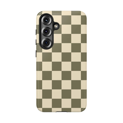 Green Checked Pattern Phone Case - Green Phone Case - Samsung Galaxy S25 / Glossy