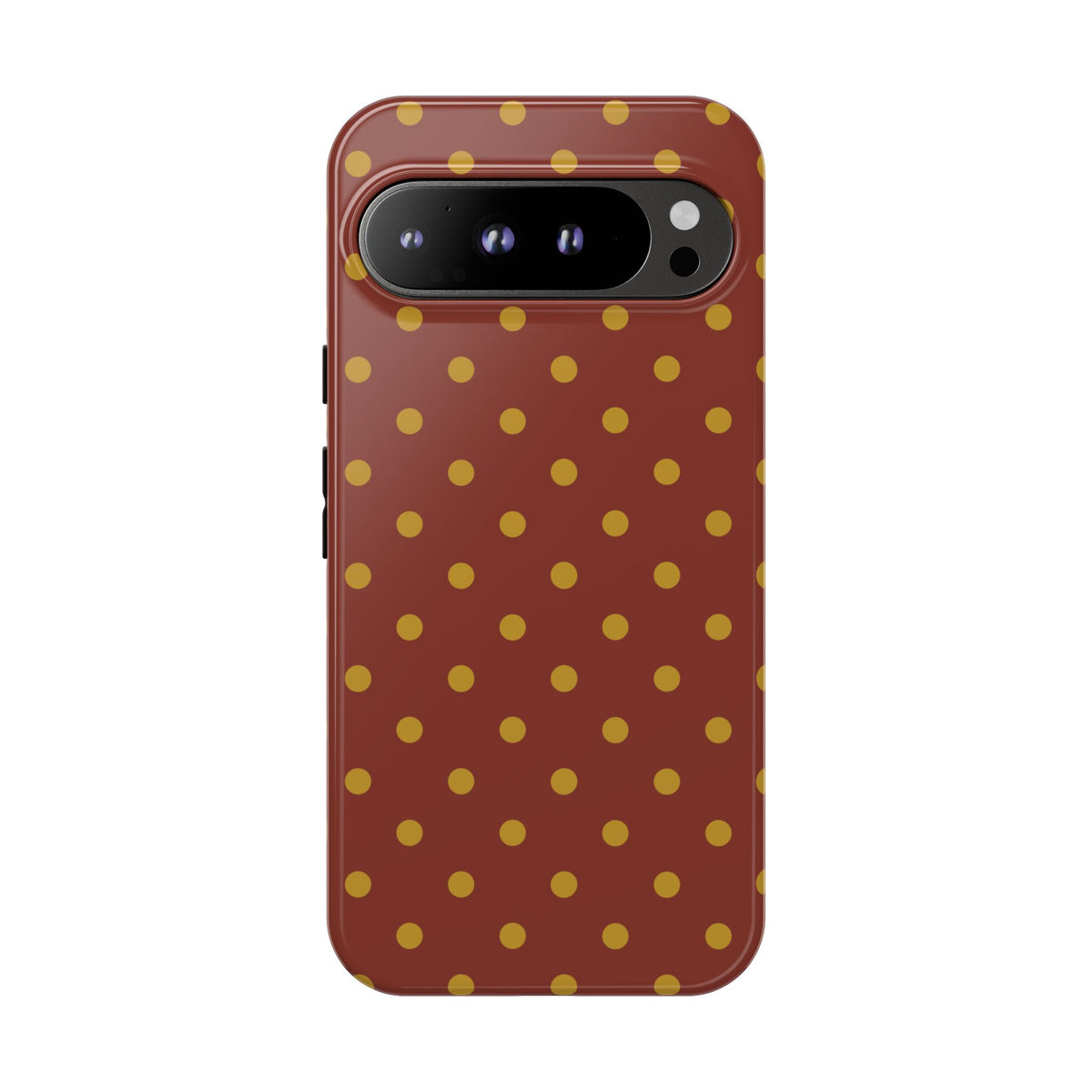 Trendy Brown & Mustard Dot Pattern Phone Case - Brown Phone Case - Google Pixel 9 Pro XL / Glossy