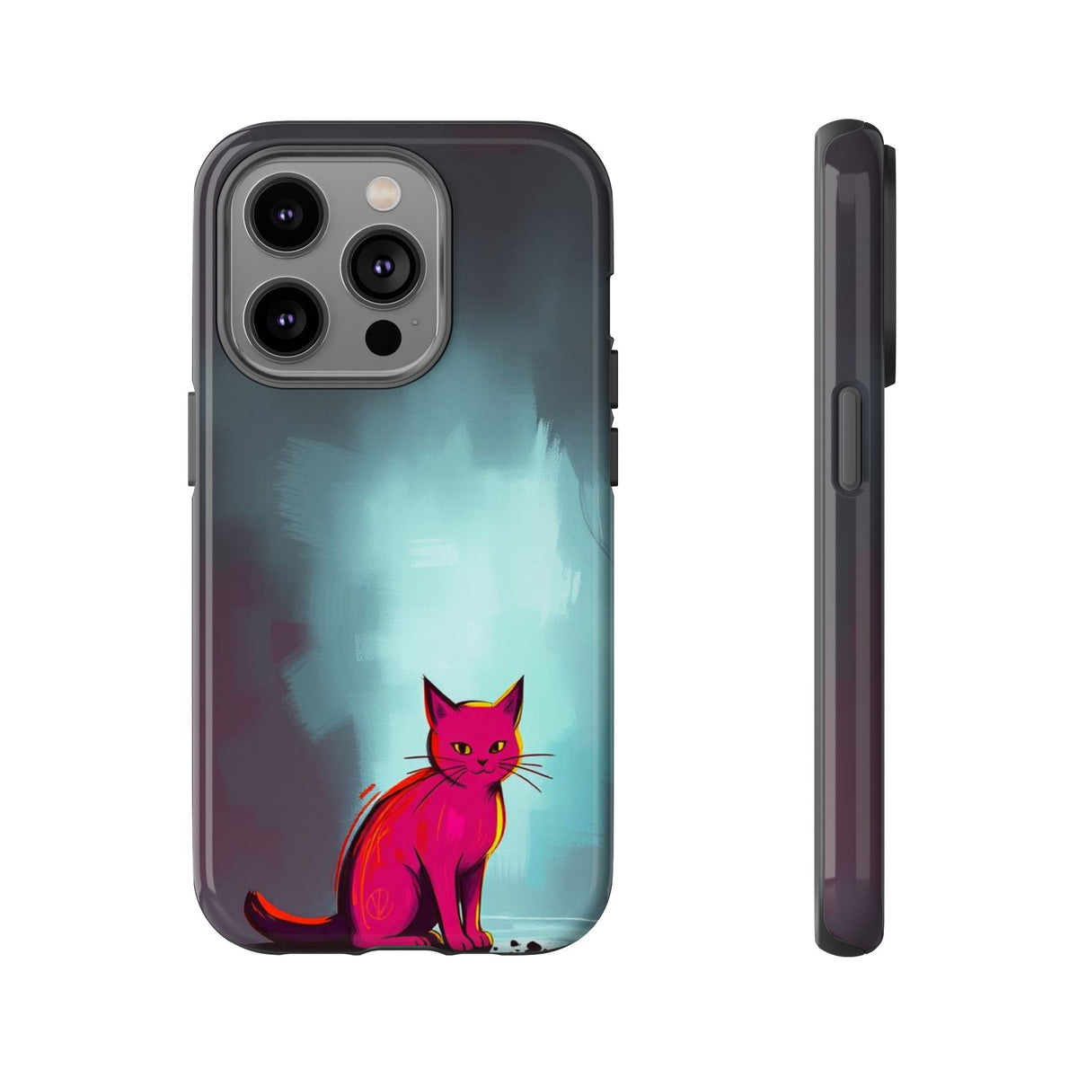 Pop Art Moody Cat Design Phone Case - Multicolor Phone Case - iPhone 14 Pro / Glossy